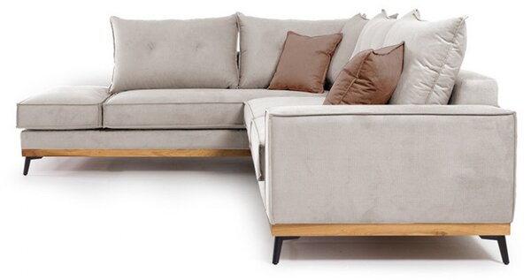 Δεξιός Γωνιακός Καναπές Luxury II Κρεμ - Mocha - Μαύρο 290x235x90 cm
