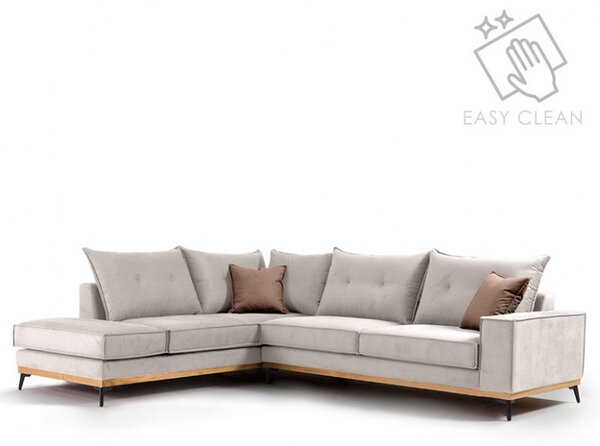 Δεξιός Γωνιακός Καναπές Luxury II Κρεμ - Mocha - Μαύρο 290x235x90 cm