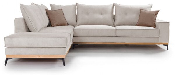 Δεξιός Γωνιακός Καναπές Luxury II Κρεμ - Mocha - Μαύρο 290x235x90 cm