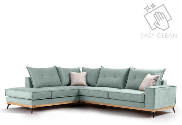 Δεξιός Γωνιακός Καναπές Luxury II Ciel - Elephant - Μαύρο 290x235x90 cm