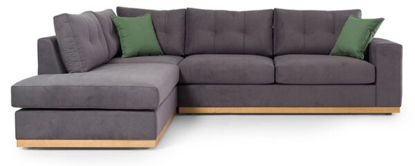 Δεξιός Γωνιακός Καναπές Boston Σκούρο Γκρι - Natural 280x225x95 cm