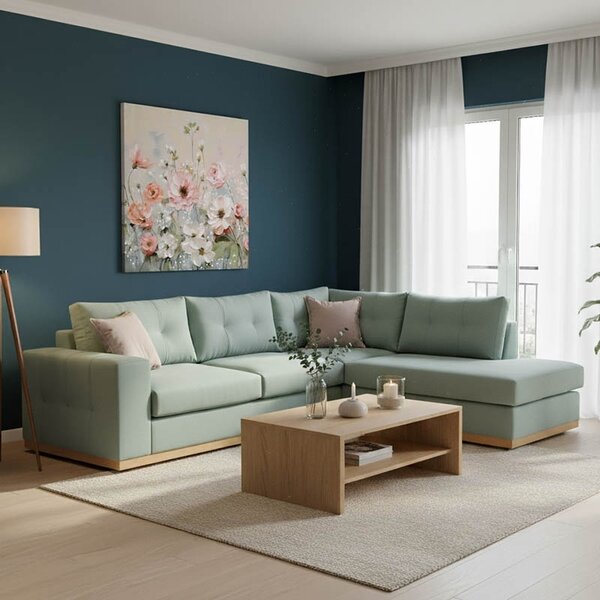 Αριστερός Γωνιακός Καναπές Boston Ciel - Κρεμ - Natural 280x225x95 cm