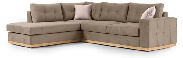 Δεξιός Γωνιακός Καναπές Boston Mocha - Κρεμ - Natural 280x225x95 cm
