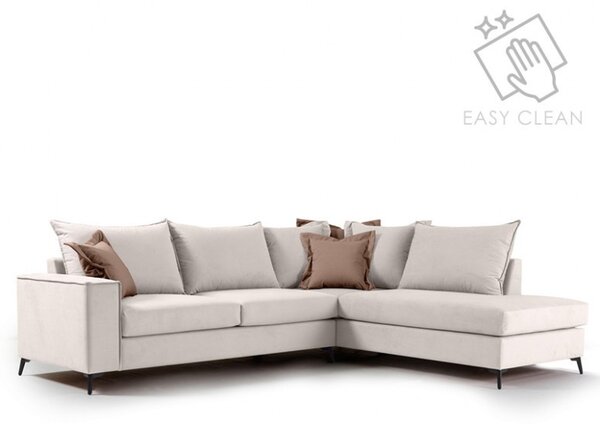 Αριστερός Γωνιακός Καναπές Romantic Κρεμ - Mocha 290x235x95 cm