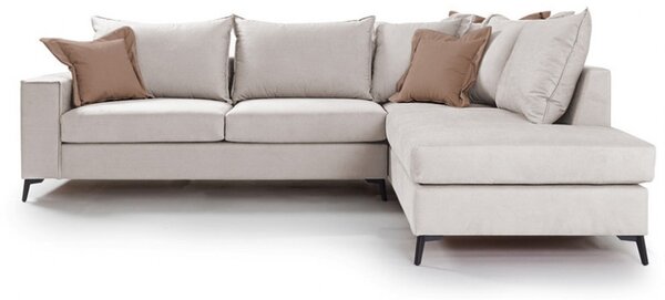 Αριστερός Γωνιακός Καναπές Romantic Κρεμ - Mocha 290x235x95 cm