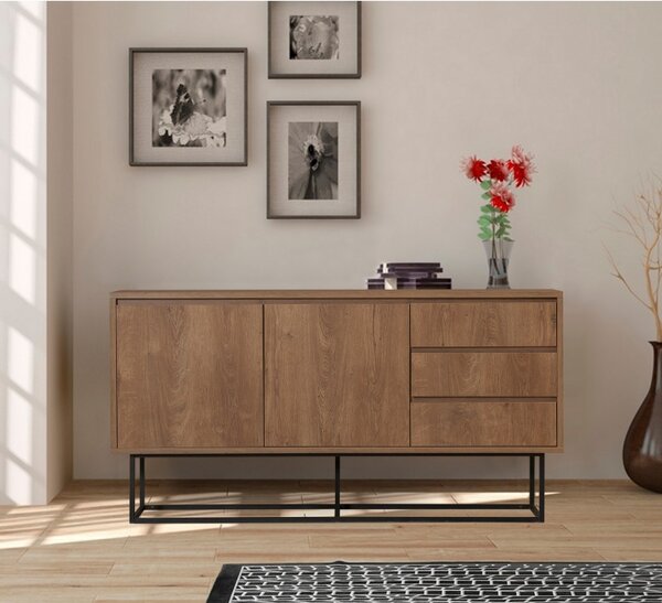 Κονσόλα Ruba Walnut-Μαύρο