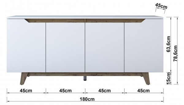 Κονσόλα GD102 Λευκό-Walnut