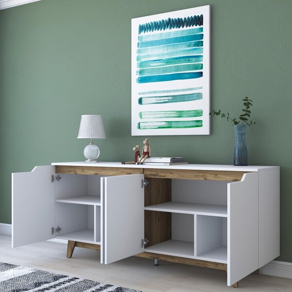 Κονσόλα GD102 Λευκό-Walnut