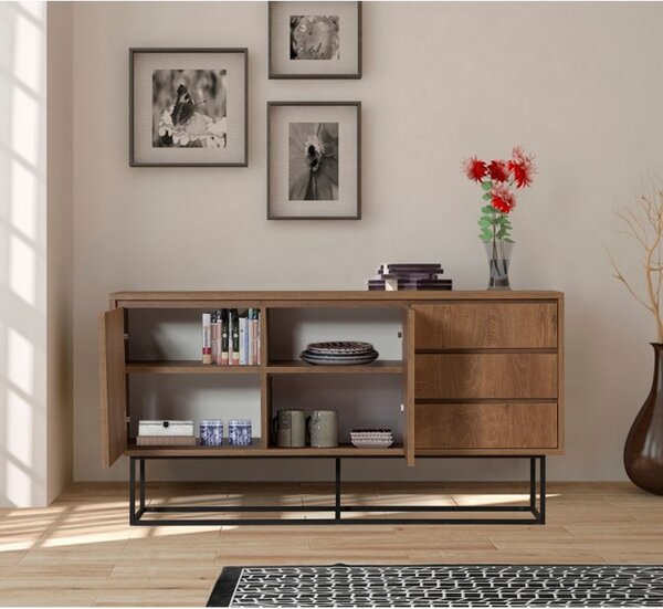 Κονσόλα Ruba Walnut-Μαύρο