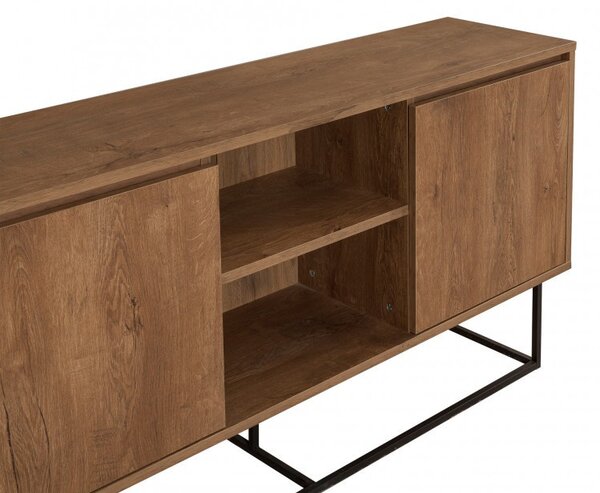Κονσόλα Zela Walnut-Μαύρο