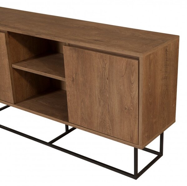 Κονσόλα Zela Walnut-Μαύρο
