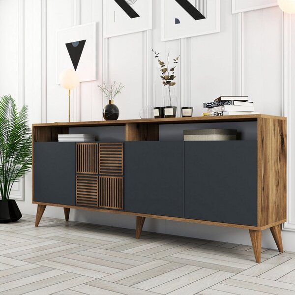 Κονσόλα Milan Walnut-Ανθρακί