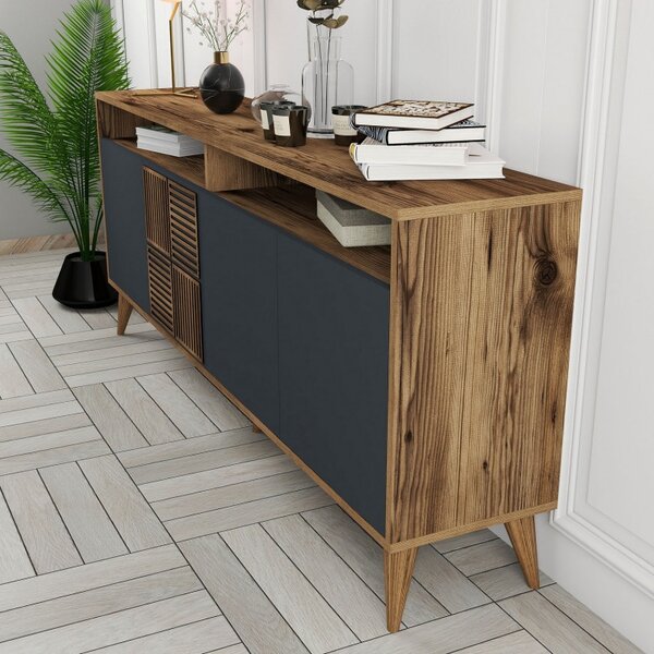 Κονσόλα Milan Walnut-Ανθρακί