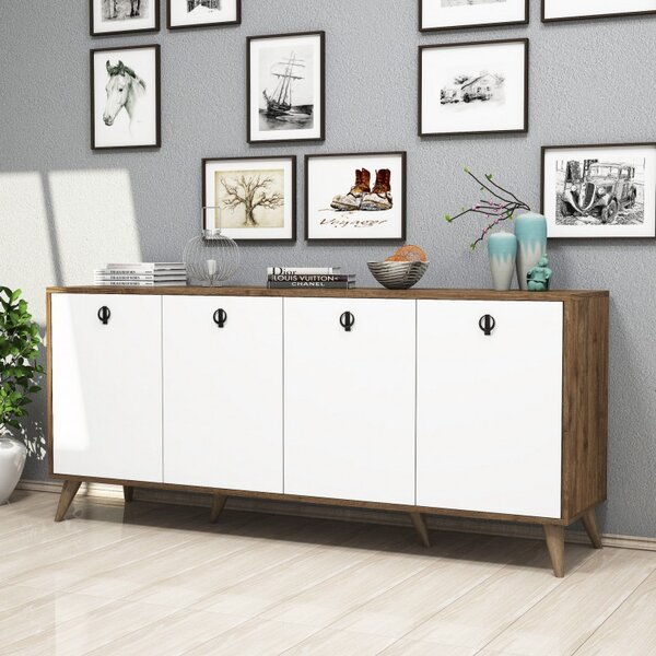 Κονσόλα Elite 1612 Walnut-Λευκό