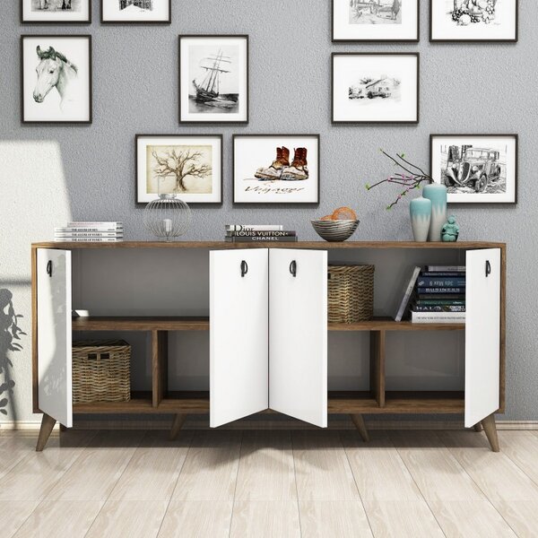 Κονσόλα Elite 1612 Walnut-Λευκό