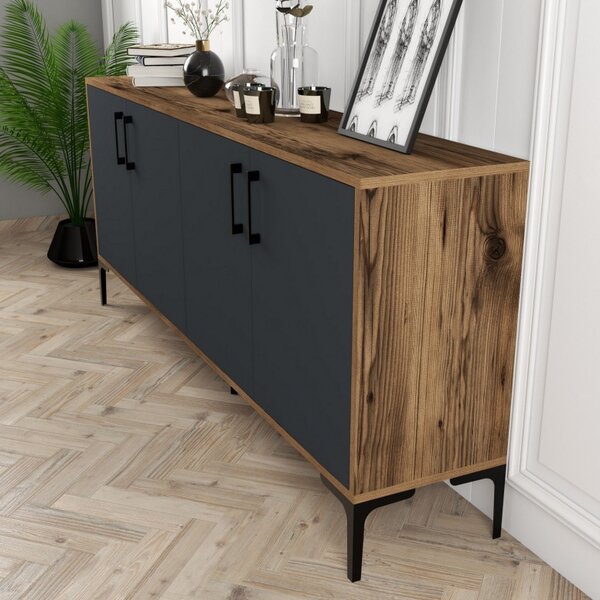 Κονσόλα Kiev Walnut-Ανθρακί