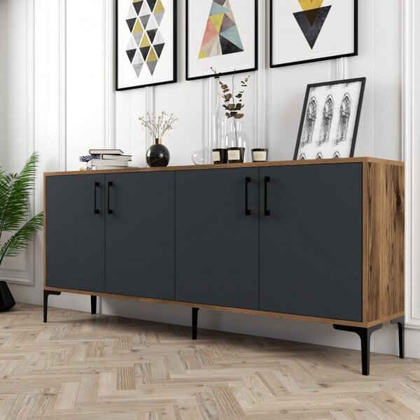 Κονσόλα Kiev Walnut-Ανθρακί