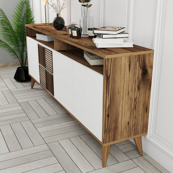 Κονσόλα Milan Walnut-Λευκό