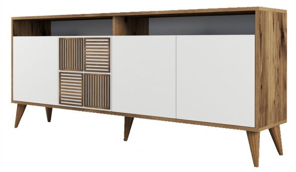 Κονσόλα Milan Walnut-Λευκό