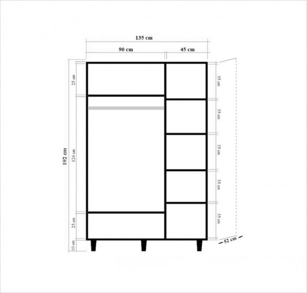 Ντουλάπα MODE-220 Sonoma Oak