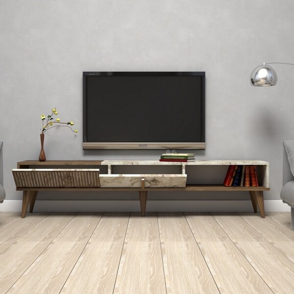 Έπιπλο TV Milan Walnut-Λευκό