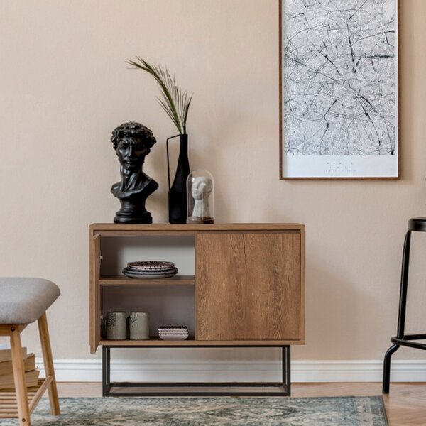 Κονσόλα Zuri Walnut-Μαύρο