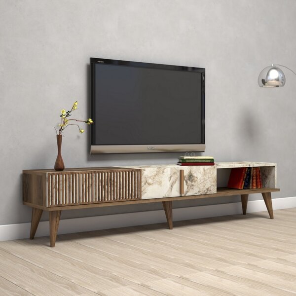 Έπιπλο TV Milan Walnut-Λευκό