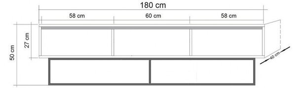 Έπιπλο TV Milo 180 Walnut-Μαύρο