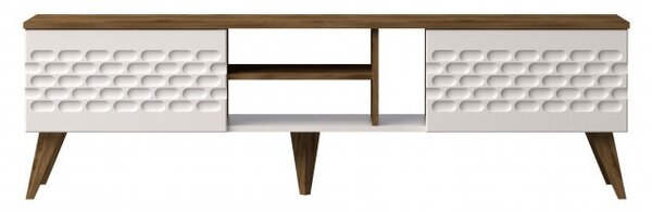 Έπιπλο TV Egg Λευκό-Walnut