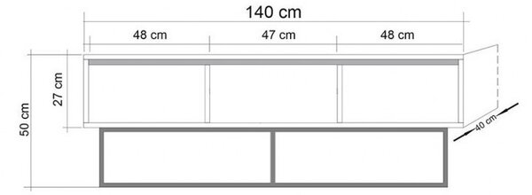 Έπιπλο TV Milo 140 Walnut-Μαύρο