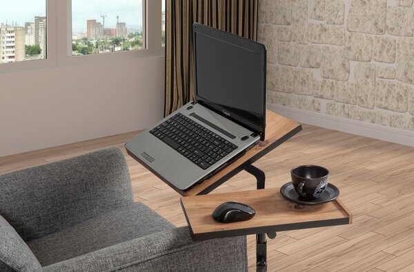 Τραπεζάκι Laptop Glen Atlantic Pine-Μαύρο