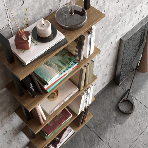 Βιβλιοθήκη Piante Walnut-Μαύρη