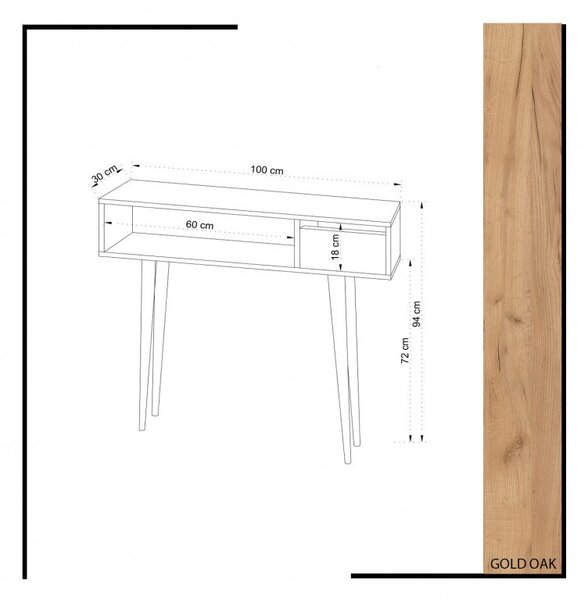 Κονσόλα Kiogi Oak-Λευκό