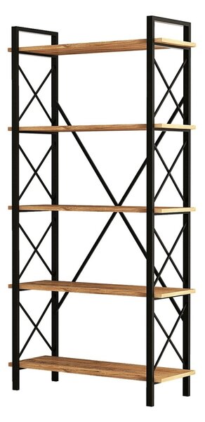 Βιβλιοθήκη Nero Elit Walnut-Μαύρη