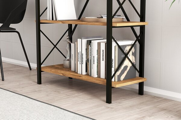 Βιβλιοθήκη Nero Elit Walnut-Μαύρη