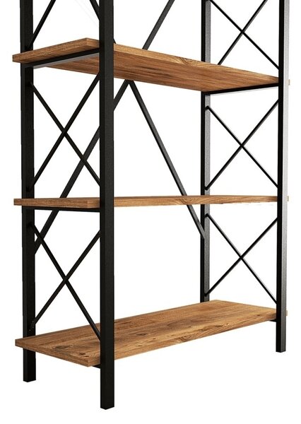 Βιβλιοθήκη Nero Elit Walnut-Μαύρη
