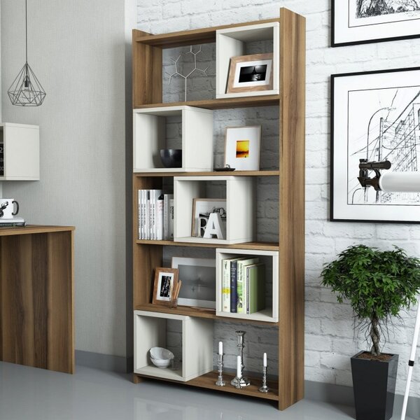 Βιβλιοθήκη Box, Walnut-Cream