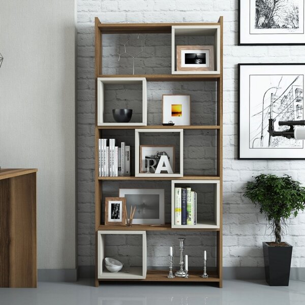 Βιβλιοθήκη Box, Walnut-Cream