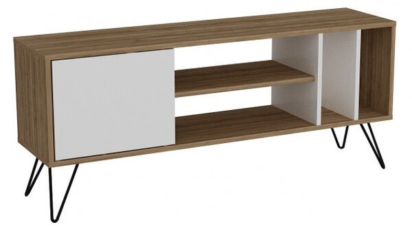 Έπιπλο TV Mistico Walnut-Μαύρο-Λευκό