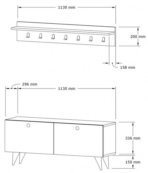 Κρεμάστρα Εισόδου Rupa Walnut