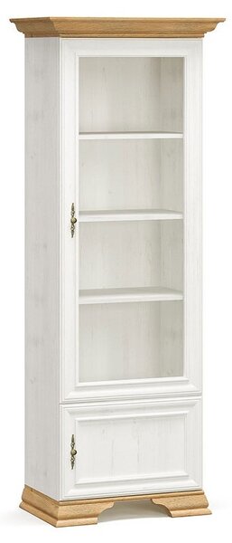 Βιτρίνα Jaden Antique Λευκό - Χρυσή Δρυς 70.5x43x197.5 cm