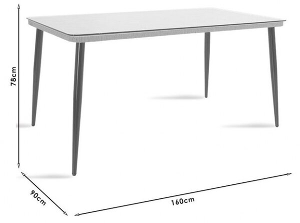 Τραπέζι κήπου Naoki Μαύρο-Φυσικό 160x90x78 cm