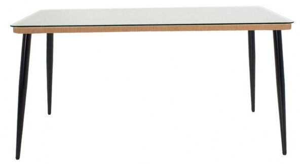 Τραπέζι κήπου Naoki Μαύρο-Φυσικό 160x90x78 cm