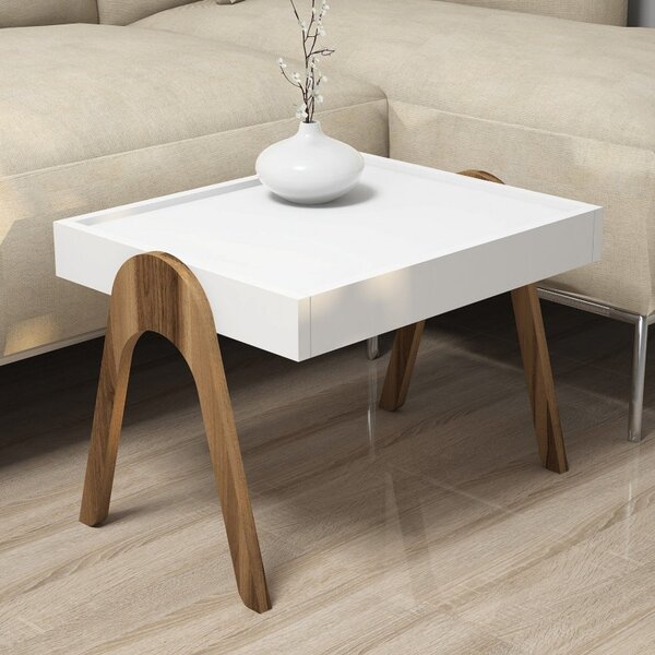 Βοηθητικό τραπεζάκι Roma Walnut-Λευκό