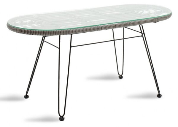 Τραπέζι κήπου Naoki Μαύρο-Γκρι 100x45x46 cm