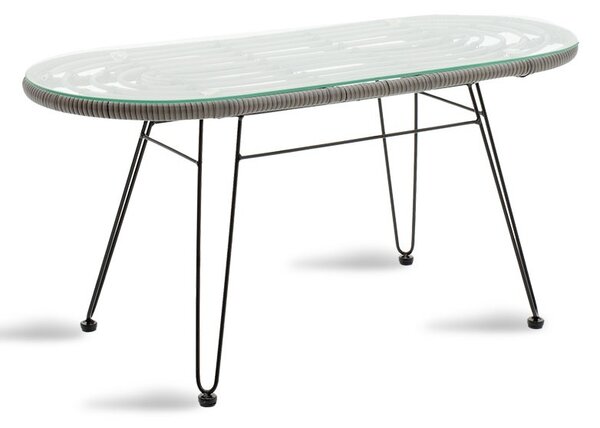Τραπέζι κήπου Naoki Μαύρο-Γκρι 100x45x46 cm