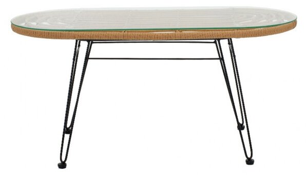 Τραπέζι κήπου Naoki Μαύρο-Φυσικό 100x45x46 cm
