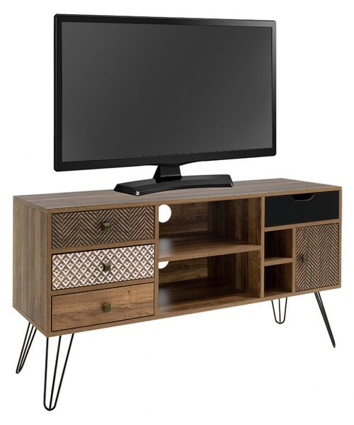Έπιπλο TV Boho Walnut-Μαύρο