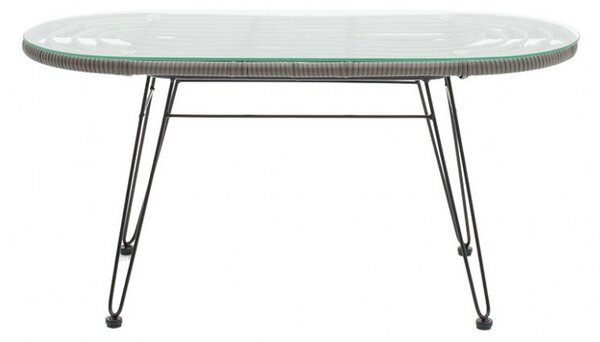 Τραπέζι κήπου Naoki Μαύρο-Γκρι 100x45x46 cm