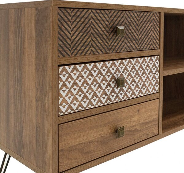 Έπιπλο TV Boho Walnut-Μαύρο